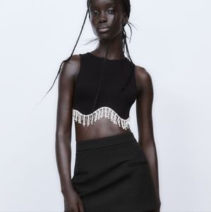 Zara seamless rhinestone top NWT